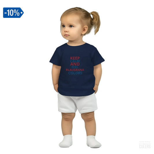 Camiseta bebé - KEEP CALM Azul marino – Print Material Keep Calm merch FCB Barça culers blaugrana football fan pride passion | remixculers