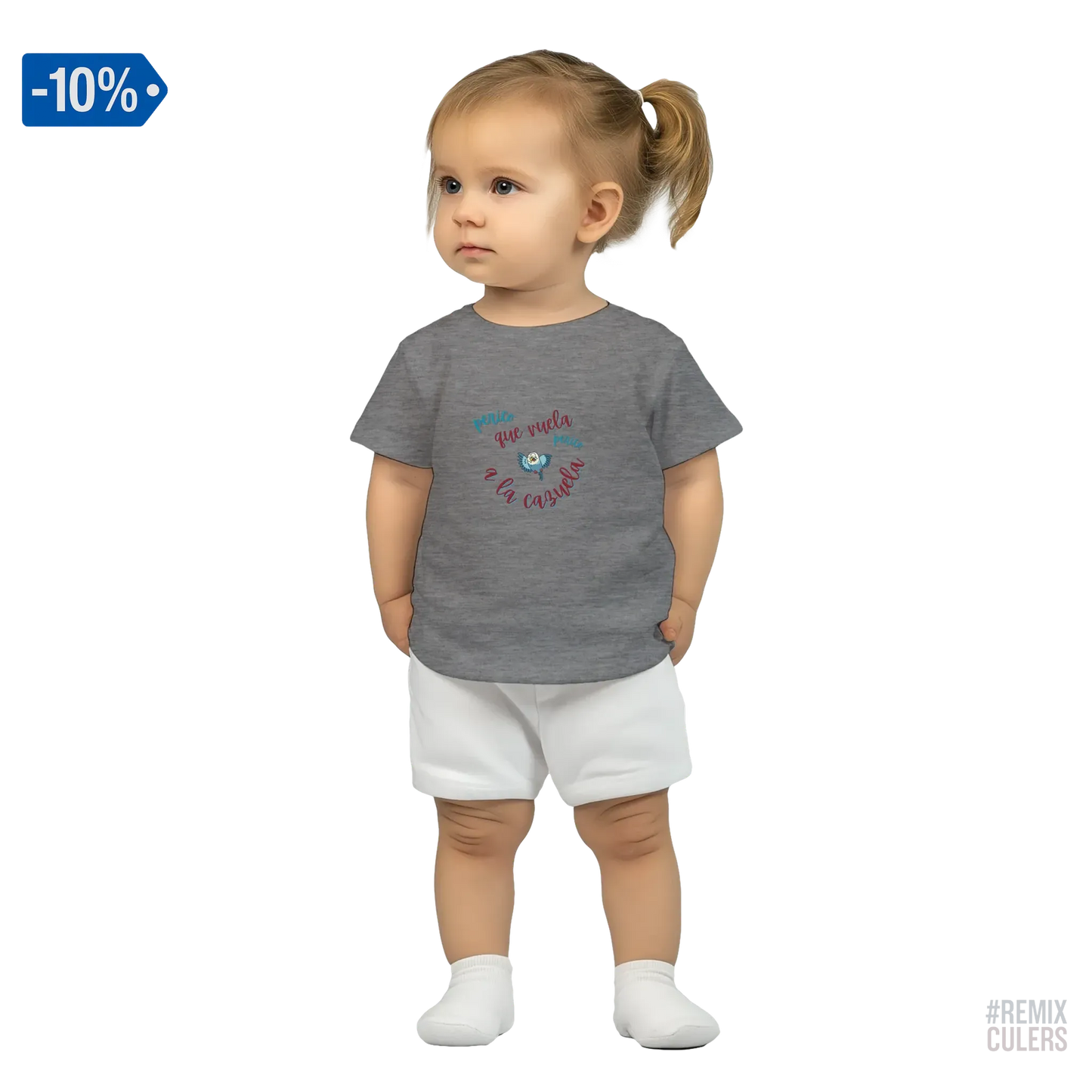 Camiseta bebé - PERICO QUE... Gris – Print Material merch FCB Barça culer culers blaugrana español perico rival futbol | remixculers