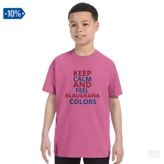 Camiseta infantil - KEEP CALM Rosa – Print Material Keep Calm merch FCB Barça culers blaugrana football fan pride passion | remixculers