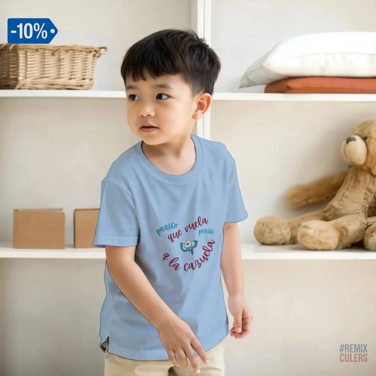Camiseta infantil - PERICO QUE... Azul claro – Print Material merch FCB Barça culer culers blaugrana español perico rival futbol | remixculers