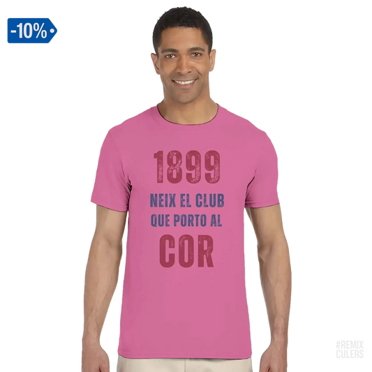 Camiseta unisex - 1899 Rosa – Print Material 1899 neix el club que porto al cor merch FCB Barça culers blaugrana història fundació orgull identitat futbol | remixculers