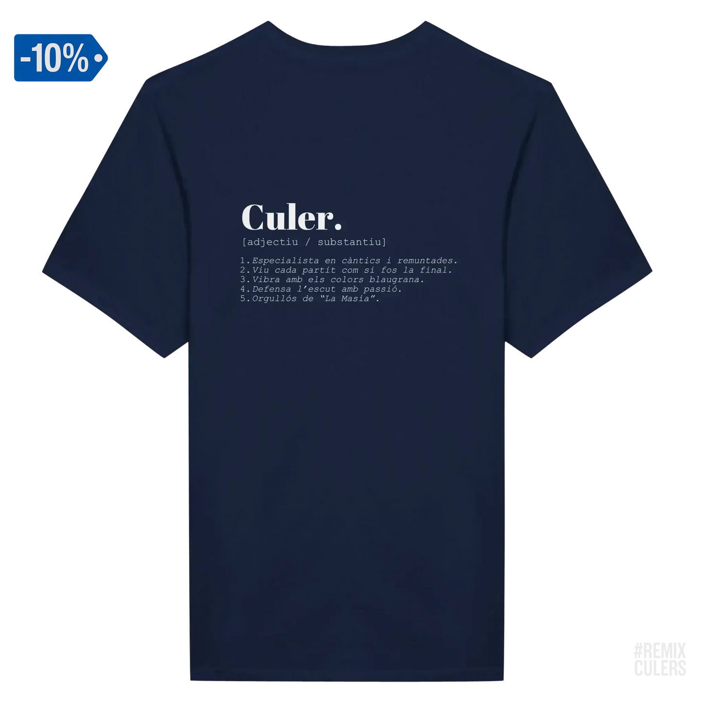 Camiseta unisex - DICCIONARIO "CULER" Blanco – Print Material Diccionari Culer merch FCB Barça culers blaugrana frases cultura futbol | remixculers