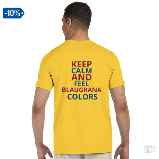 Camiseta unisex - KEEP CALM Amarillo – Print Material Keep Calm merch FCB Barça culers blaugrana football fan pride passion | remixculers