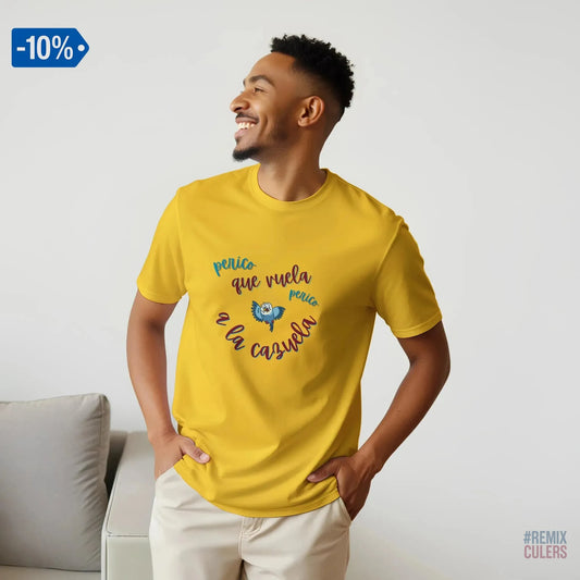 Camiseta unisex - PERICO QUE... Amarillo – Print Material merch FCB Barça culer culers blaugrana español perico rival futbol | remixculers