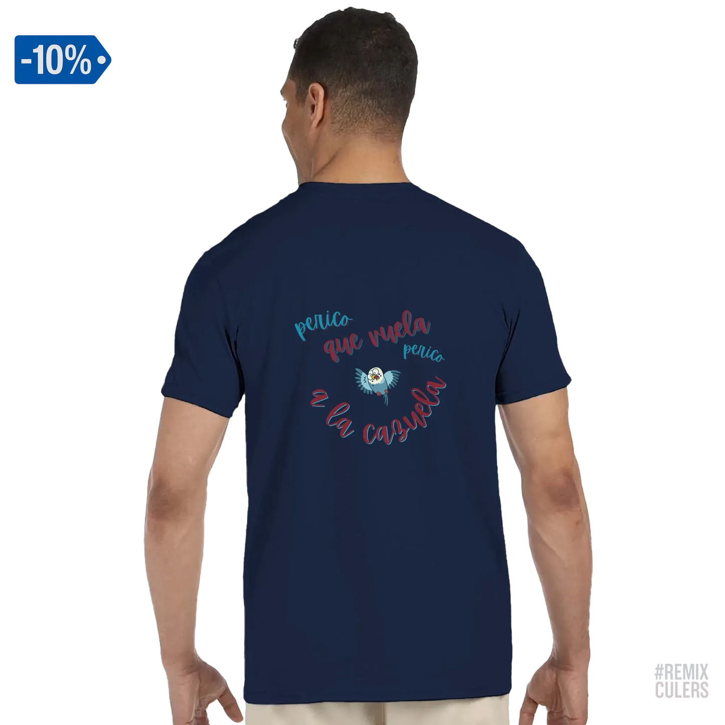 Camiseta unisex - PERICO QUE... Azul marino – Print Material merch FCB Barça culer culers blaugrana español perico rival futbol | remixculers