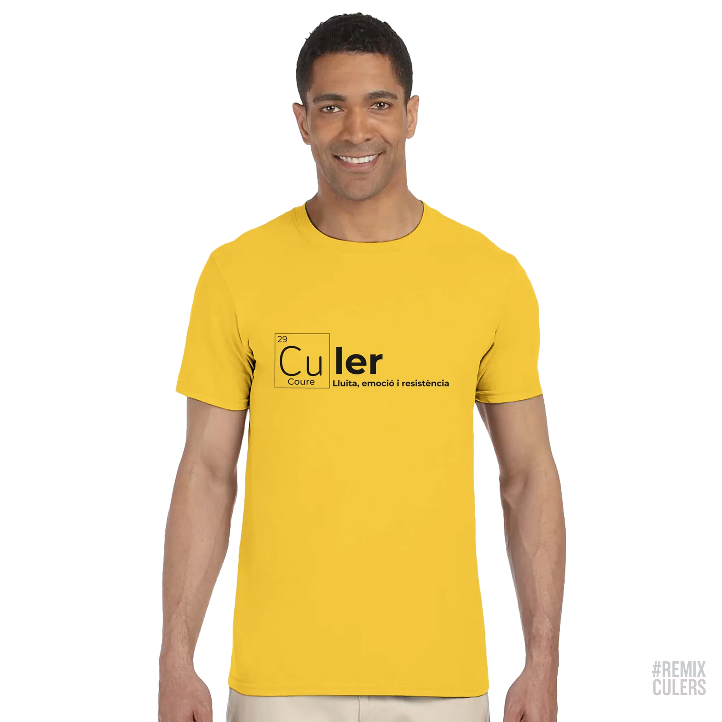 Camiseta unisex - QUÍMICA CULER Amarillo – Print Material Científicament Culer merch FCB Barça culers blaugrana ciència i futbol passió | remixculers