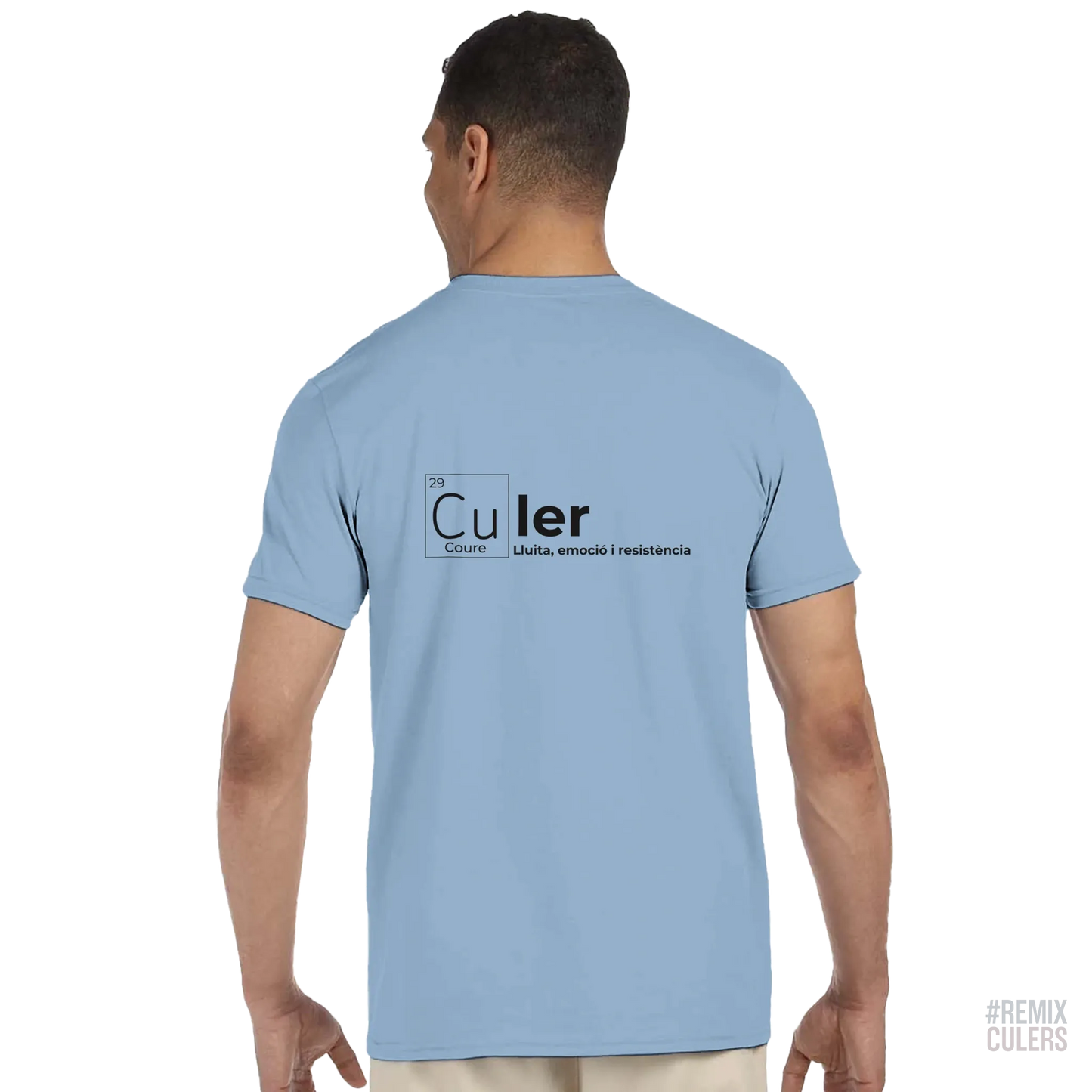 Camiseta unisex - QUÍMICA CULER Azul claro – Print Material Científicament Culer merch FCB Barça culers blaugrana ciència i futbol passió | remixculers