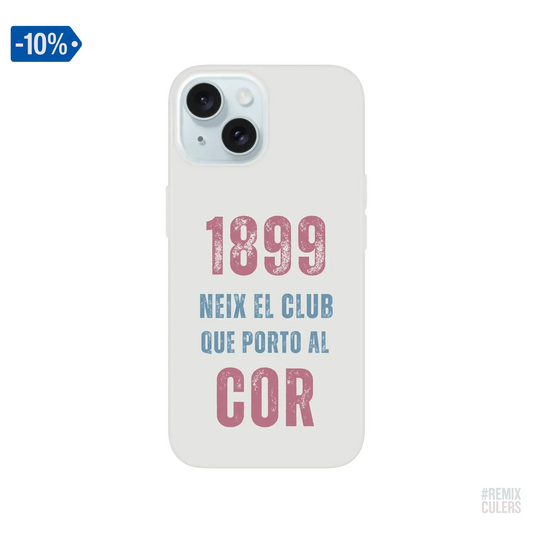 Carcasa IPHONE Flexi - 1899 iPhone 15 – Print Material 1899 neix el club que porto al cor merch FCB Barça culers blaugrana història fundació orgull identitat futbol | remixculers