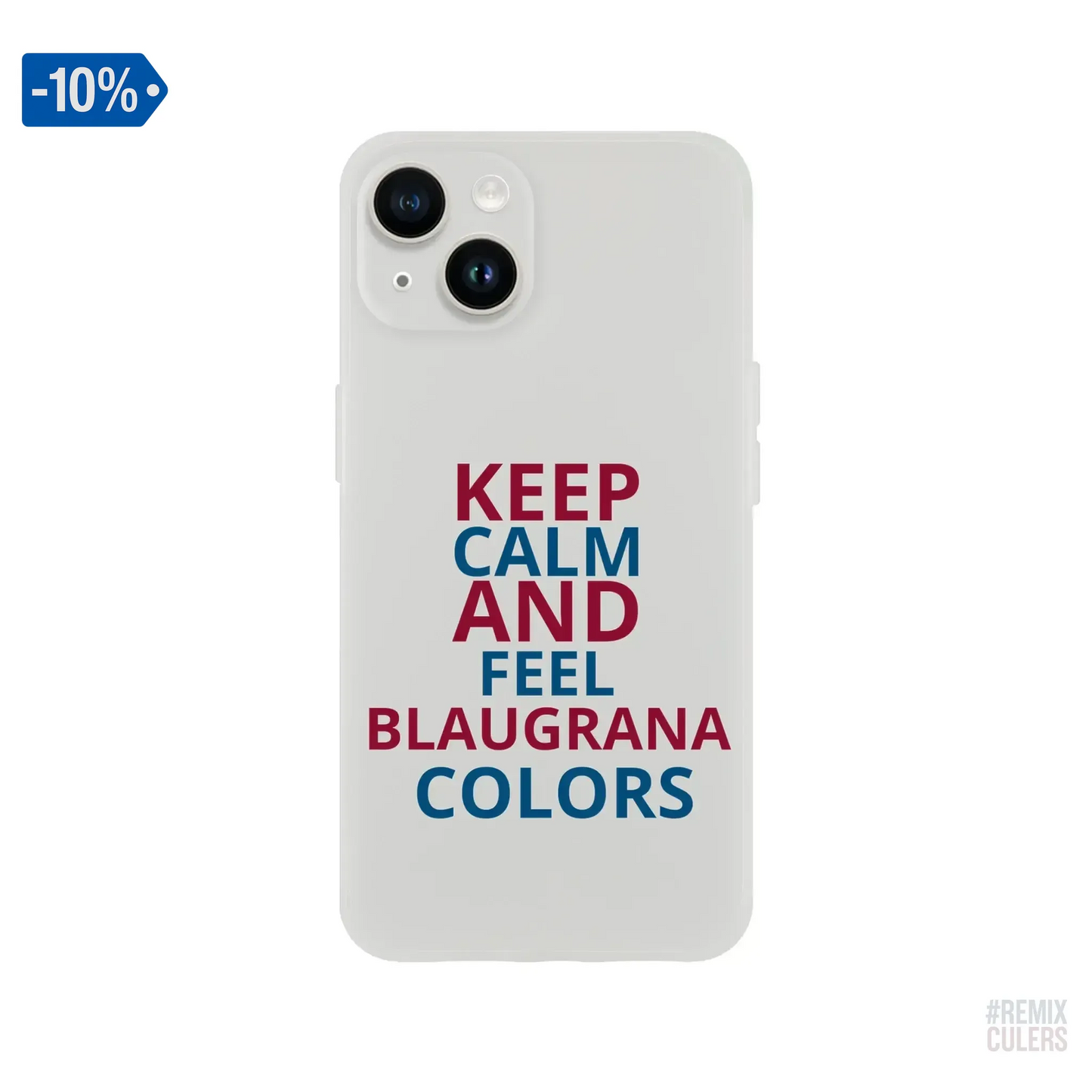 Carcasa IPHONE Flexi - KEEP CALM iPhone 14 – Print Material Keep Calm merch FCB Barça culers blaugrana football fan pride passion | remixculers