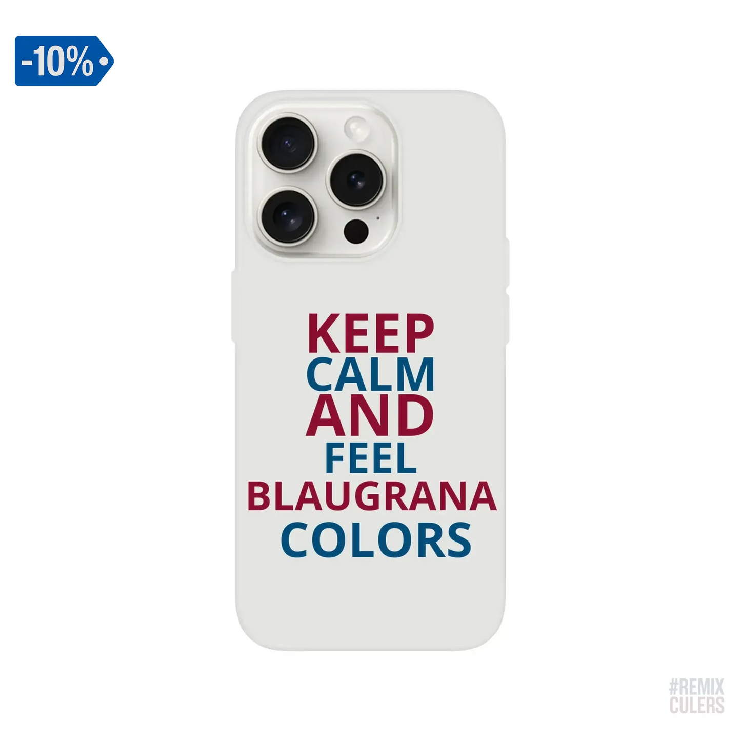 Carcasa IPHONE Flexi - KEEP CALM iPhone 15 Pro – Print Material Keep Calm merch FCB Barça culers blaugrana football fan pride passion | remixculers