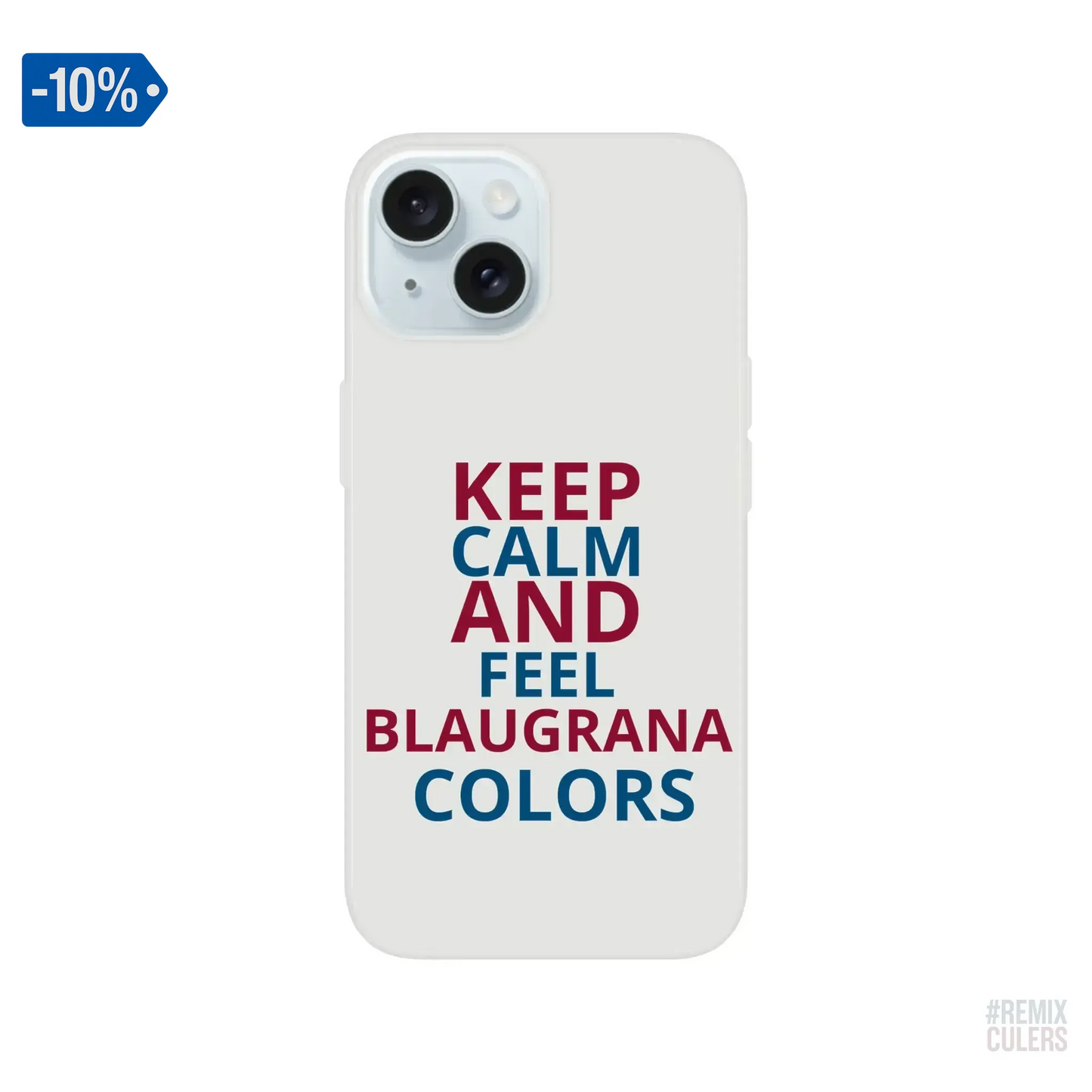 Carcasa IPHONE Flexi - KEEP CALM iPhone 15 – Print Material Keep Calm merch FCB Barça culers blaugrana football fan pride passion | remixculers
