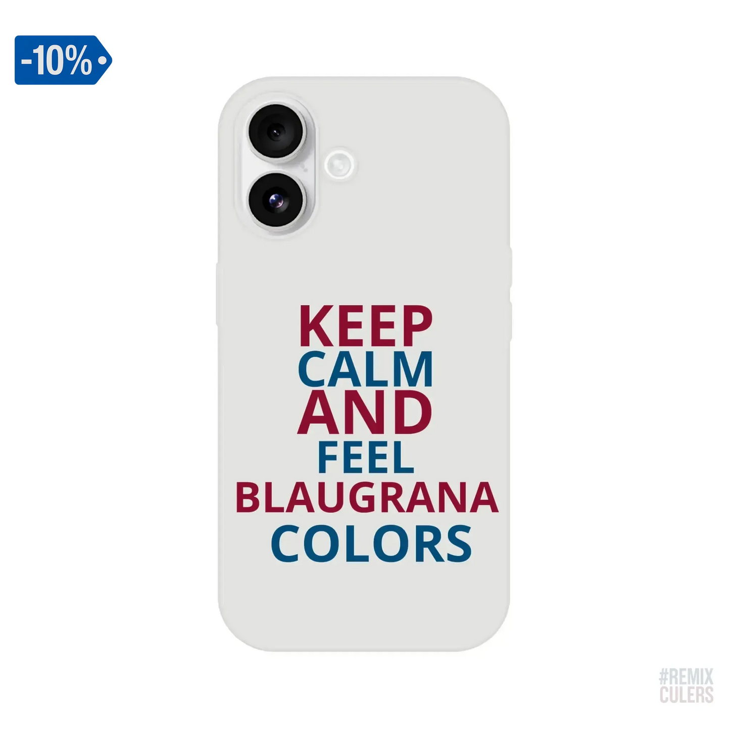 Carcasa IPHONE Flexi - KEEP CALM iPhone 16 – Print Material Keep Calm merch FCB Barça culers blaugrana football fan pride passion | remixculers