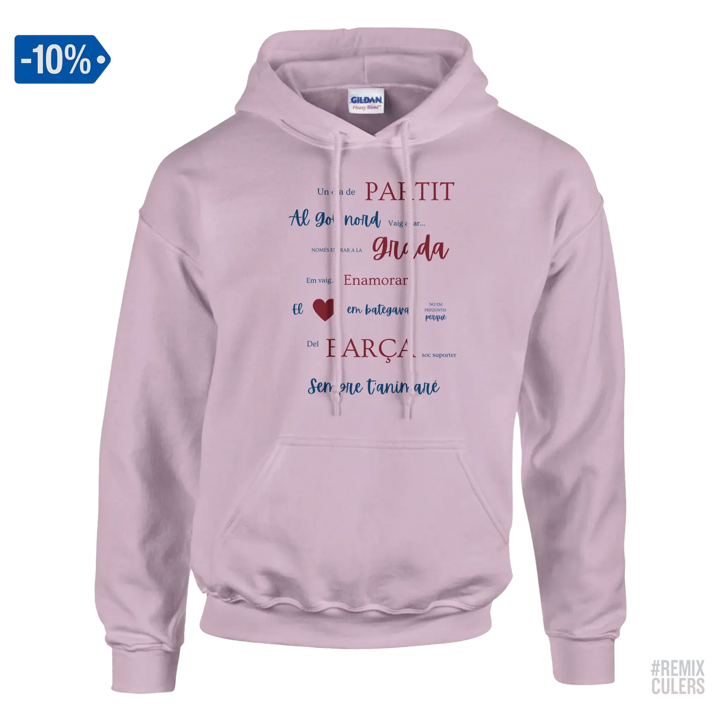 Print Material Sudadera con capucha unisex - UN DIA DE PARTIT – càntic del Barça blaugrana FCB per aficionats culers – color Blanco – remixculers