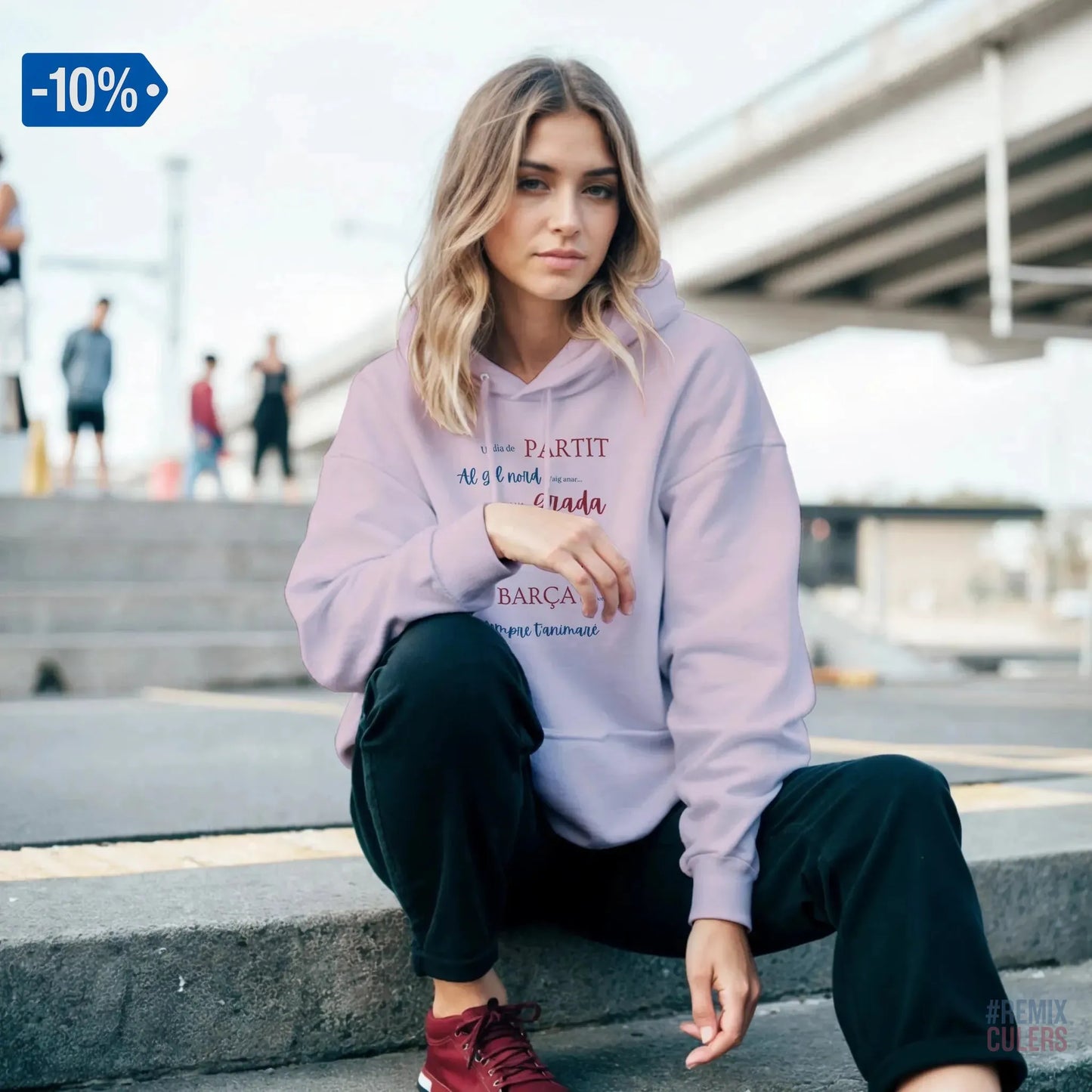 Print Material Sudadera con capucha unisex - UN DIA DE PARTIT – càntic del Barça blaugrana FCB per aficionats culers – color Blanco – remixculers