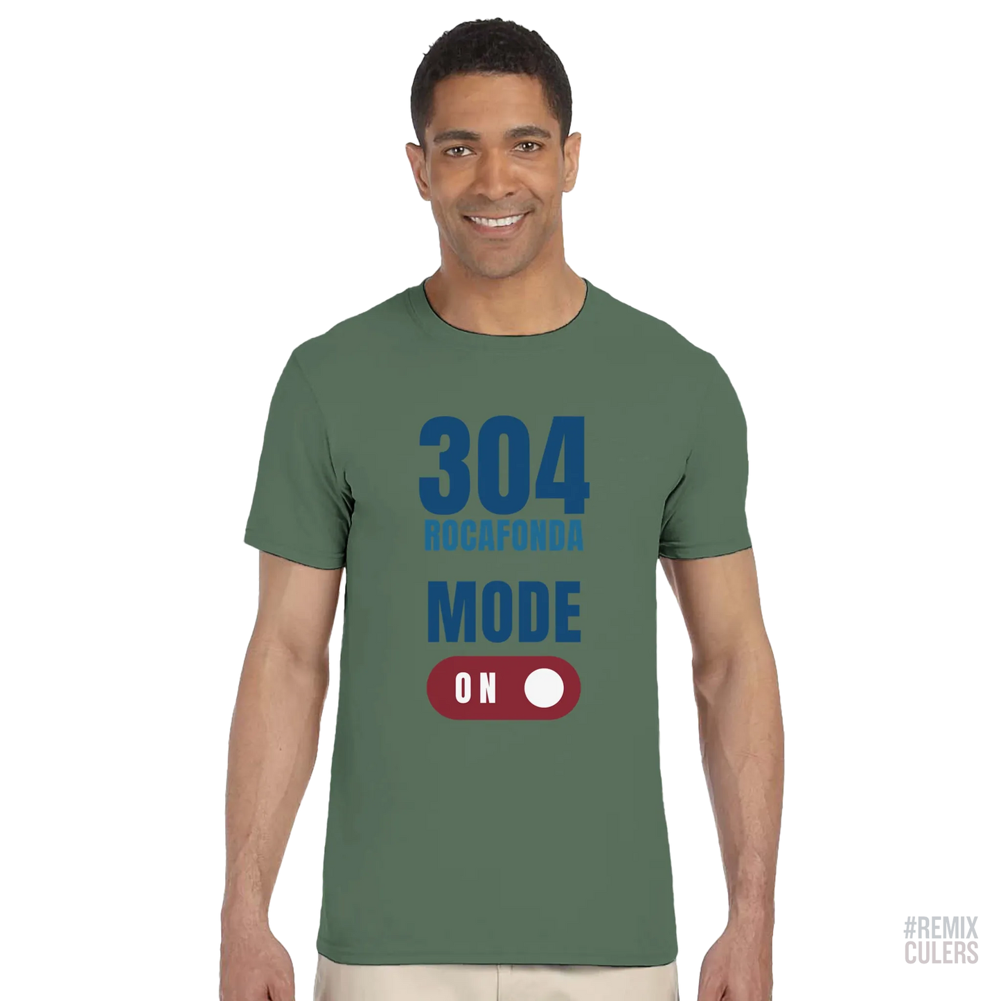 Camiseta unisex - 304 ROCAFONDA Verde militar – Print Material Rocafonda Power 304 merch FCB Barça culers blaugrana Lamine Yamal Masia barri Mataró futbol | remixculers