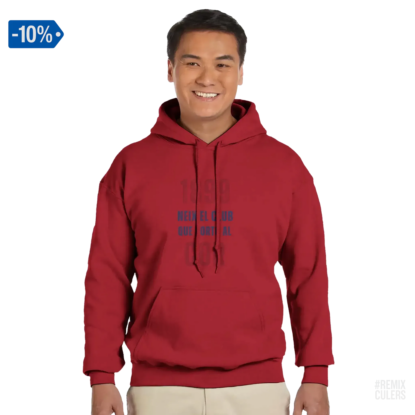 Sudadera con capucha unisex - 1899 Rojo cereza – Print Material 1899 neix el club que porto al cor merch FCB Barça culers blaugrana història fundació orgull identitat futbol | remixculers