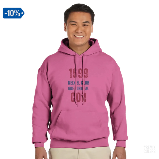 Sudadera con capucha unisex - 1899 Rosa – Print Material 1899 neix el club que porto al cor merch FCB Barça culers blaugrana història fundació orgull identitat futbol | remixculers