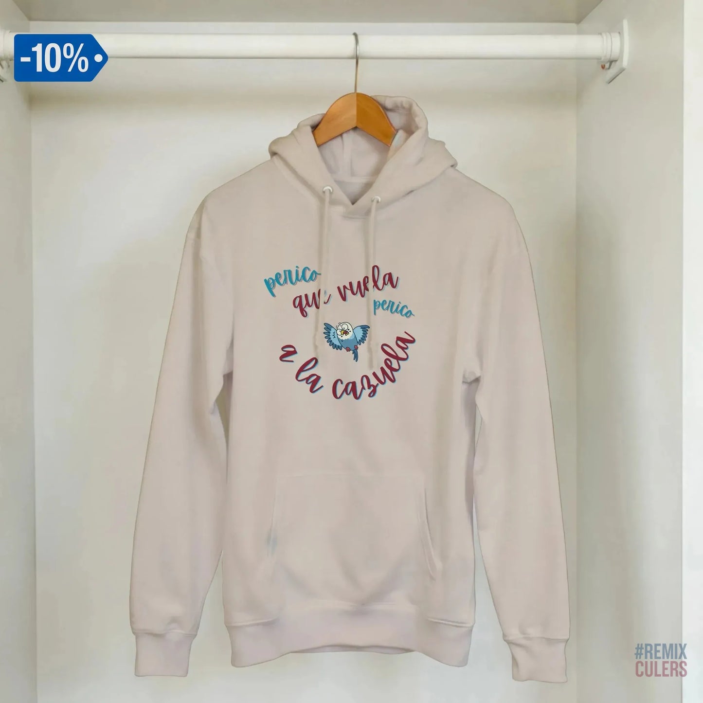Sudadera con capucha unisex - PERICO QUE... Blanco – Print Material merch FCB Barça culer culers blaugrana español perico rival futbol | remixculers