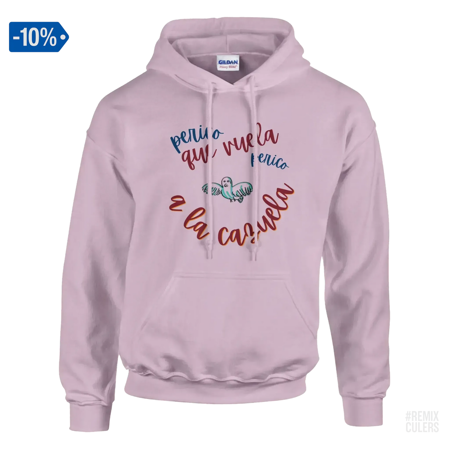 Sudadera con capucha unisex - PERICO QUE... Rosa claro – Print Material merch FCB Barça culer culers blaugrana español perico rival futbol | remixculers