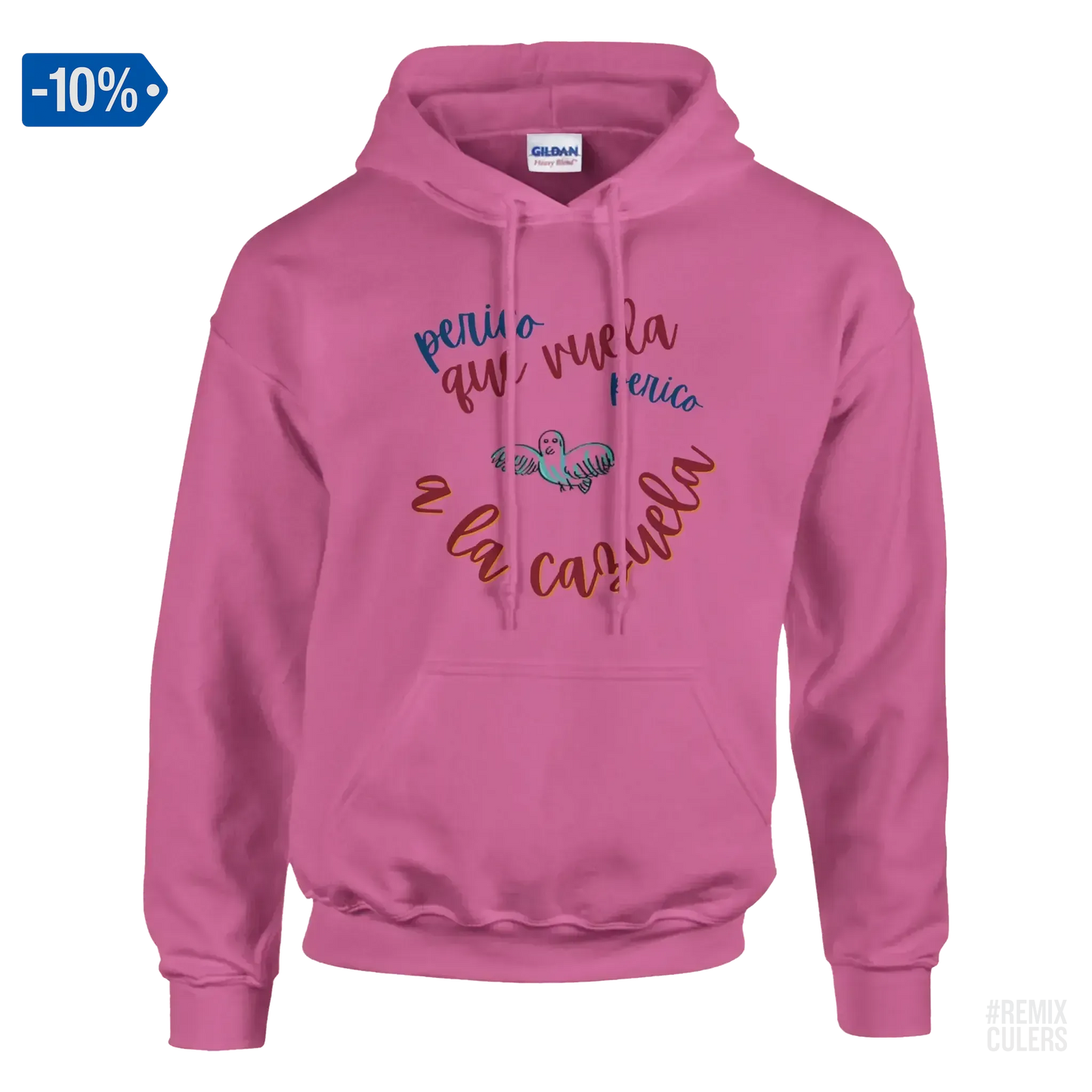 Sudadera con capucha unisex - PERICO QUE... Rosa – Print Material merch FCB Barça culer culers blaugrana español perico rival futbol | remixculers