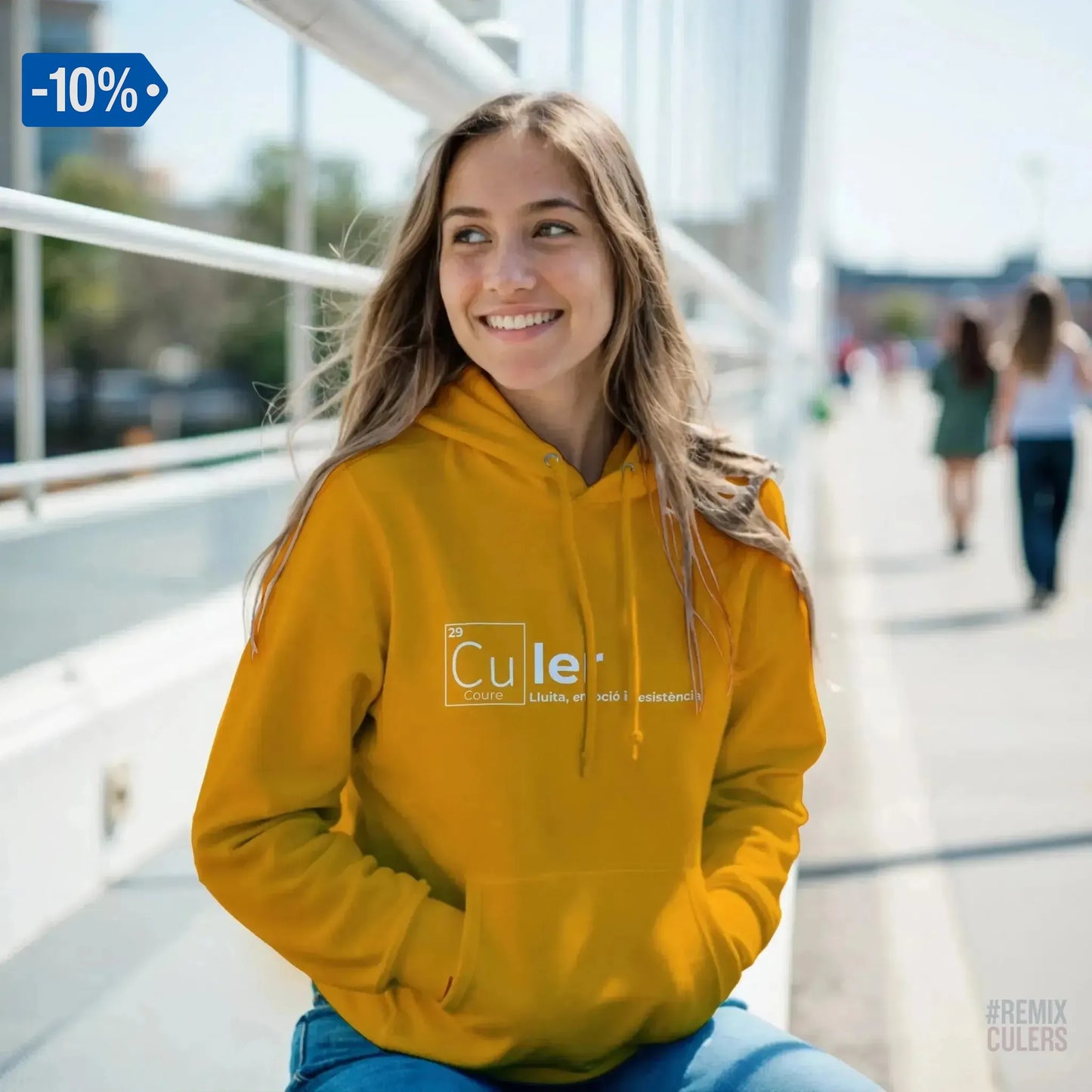 Sudadera con capucha unisex - QUÍMICA CULER Oro – Print Material Científicament Culer merch FCB Barça culers blaugrana ciència i futbol passió | remixculers