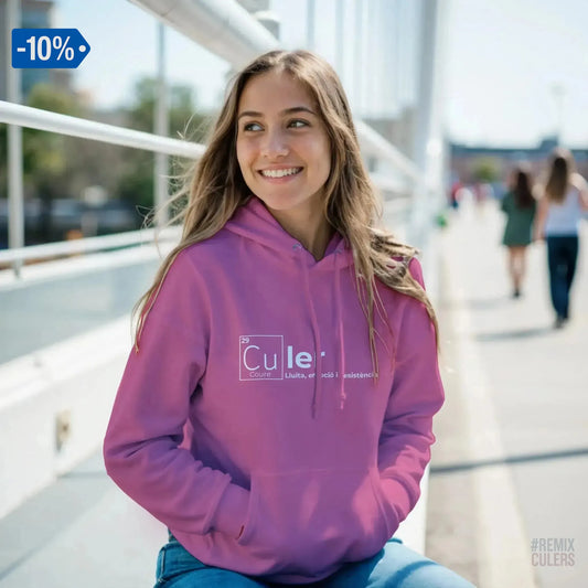 Sudadera con capucha unisex - QUÍMICA CULER Rosa – Print Material Científicament Culer merch FCB Barça culers blaugrana ciència i futbol passió | remixculers