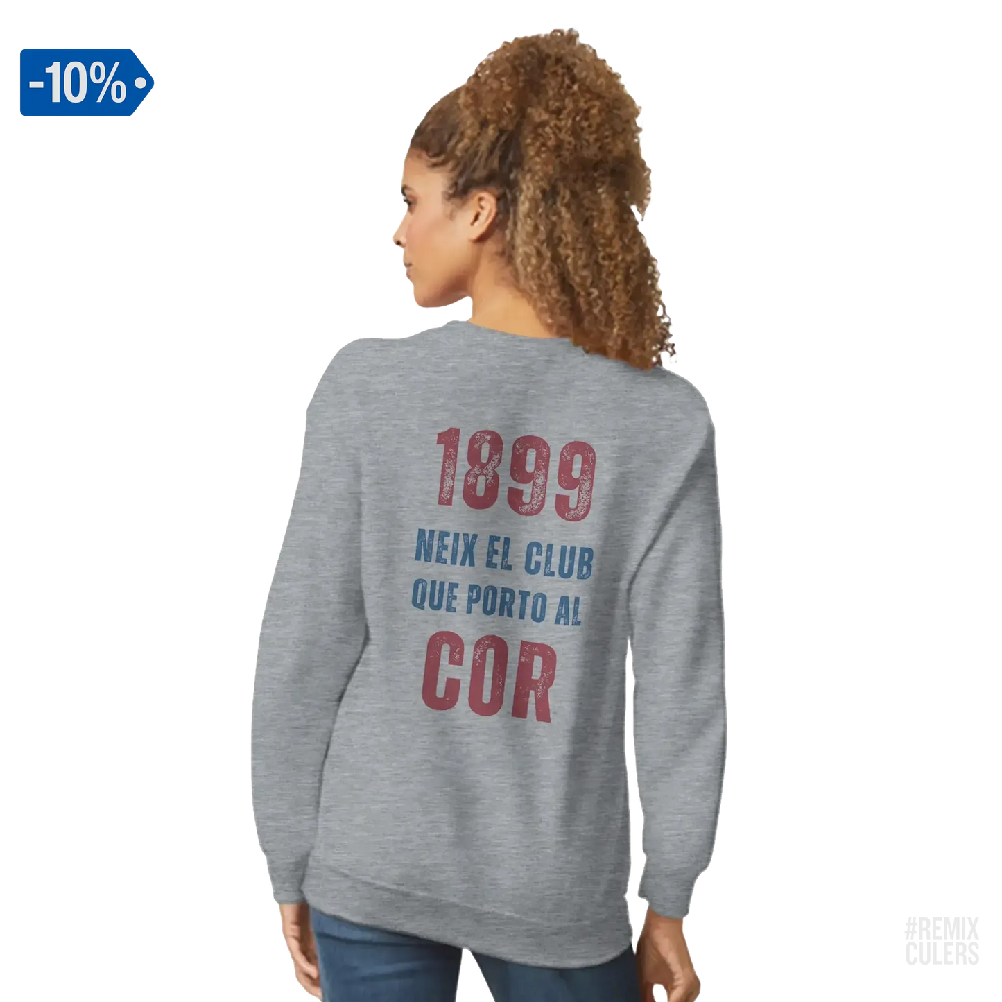 Sudadera unisex - 1899 Gris – Print Material 1899 neix el club que porto al cor merch FCB Barça culers blaugrana història fundació orgull identitat futbol | remixculers