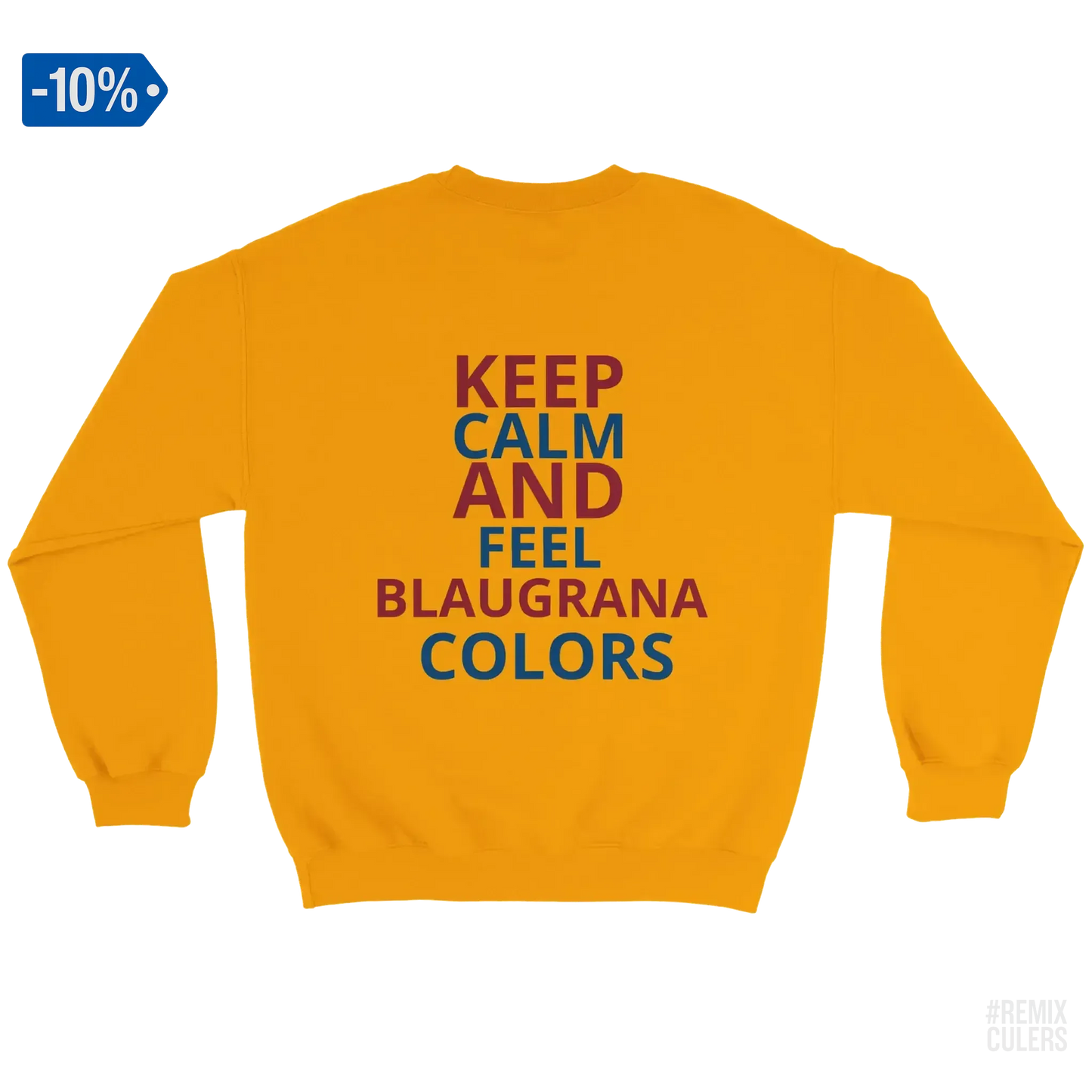 Sudadera unisex - KEEP CALM Blanco – Print Material Keep Calm merch FCB Barça culers blaugrana football fan pride passion | remixculers