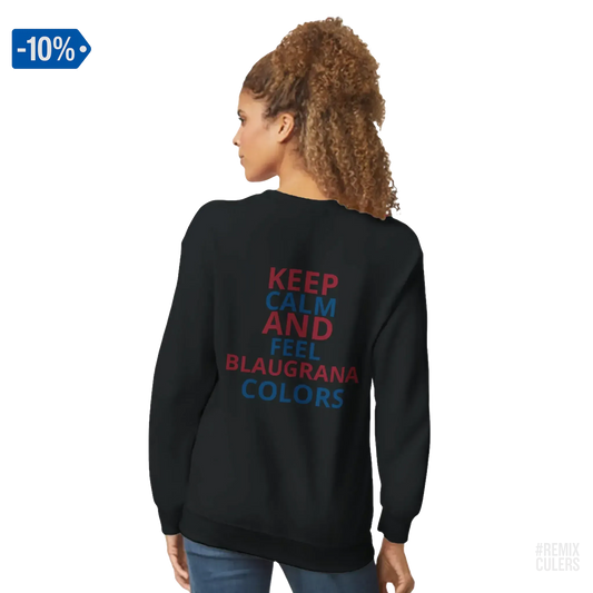 Sudadera unisex - KEEP CALM Negro – Print Material Keep Calm merch FCB Barça culers blaugrana football fan pride passion | remixculers