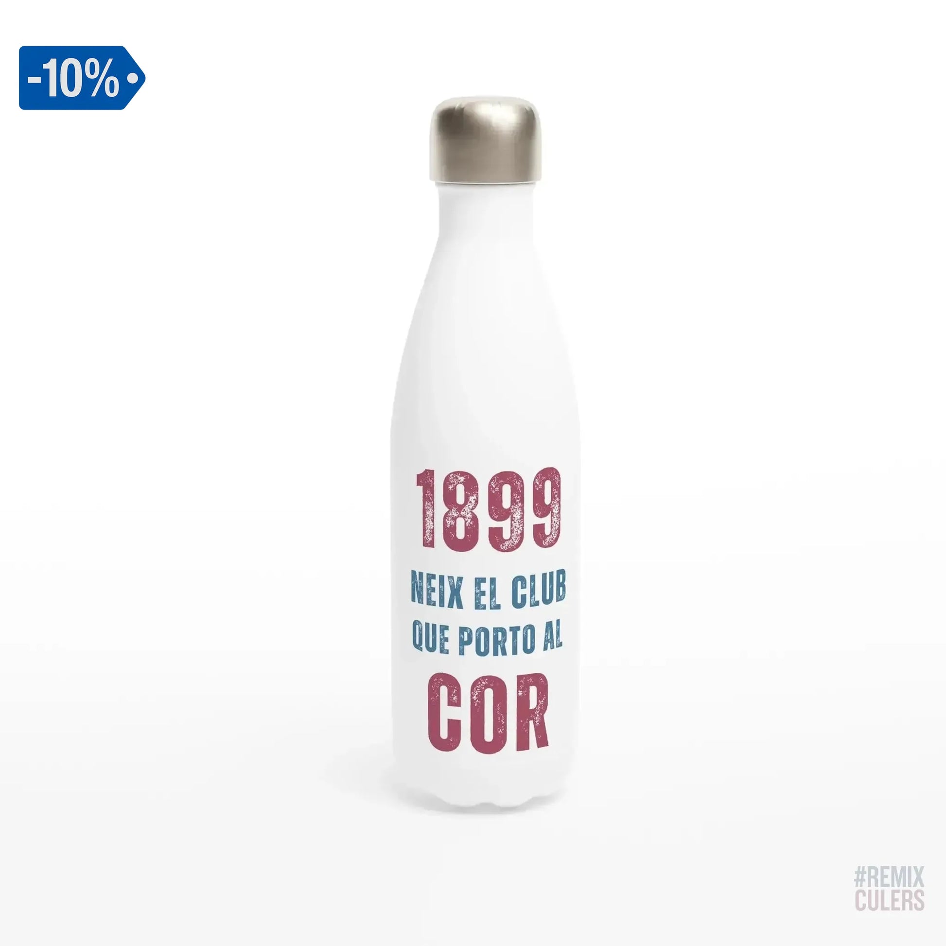 Botella de agua - 1899 – Print Material 1899 neix el club que porto al cor merch FCB Barça culers blaugrana història fundació orgull identitat futbol | remixculers