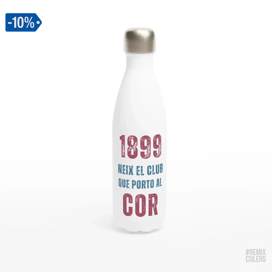 Botella de agua - 1899 – Print Material 1899 neix el club que porto al cor merch FCB Barça culers blaugrana història fundació orgull identitat futbol | remixculers