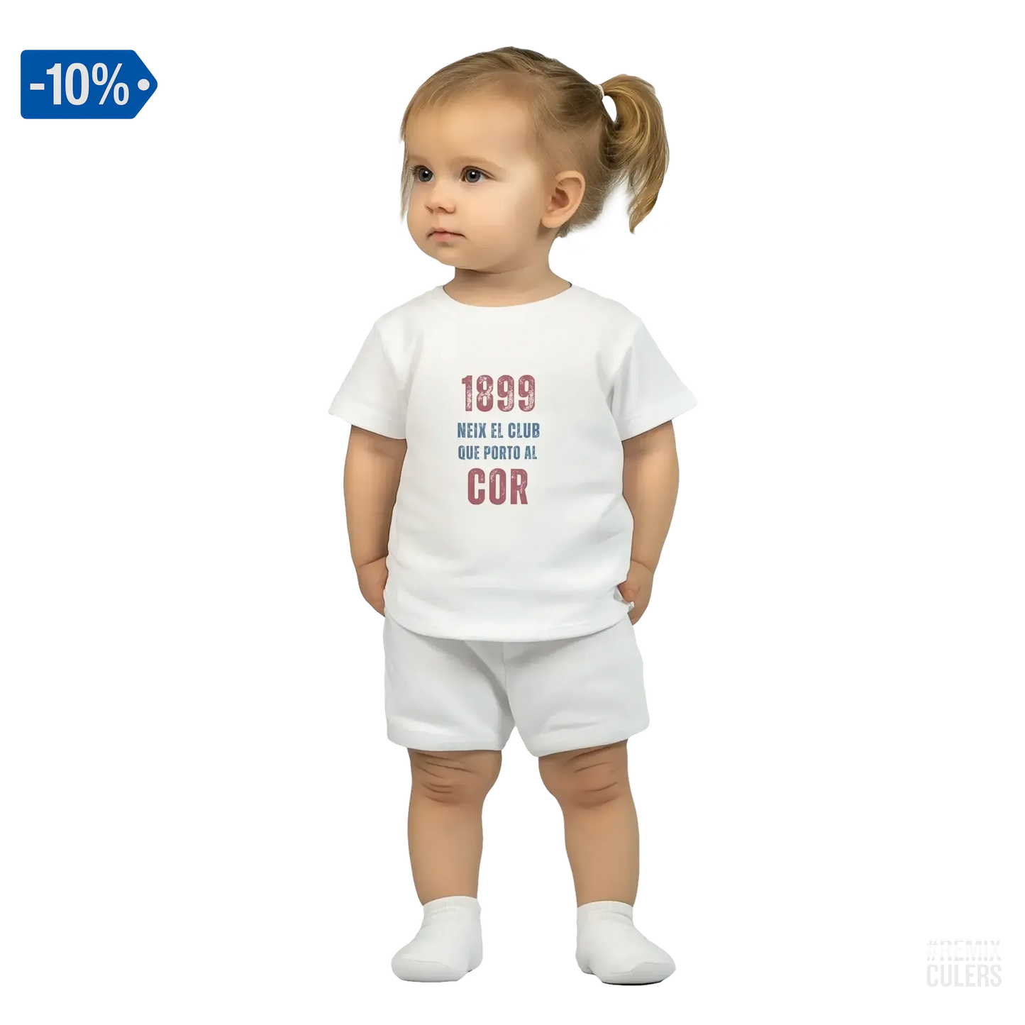 Camiseta bebé - 1899 Blanco – Print Material 1899 neix el club que porto al cor merch FCB Barça culers blaugrana història fundació orgull identitat futbol | remixculers
