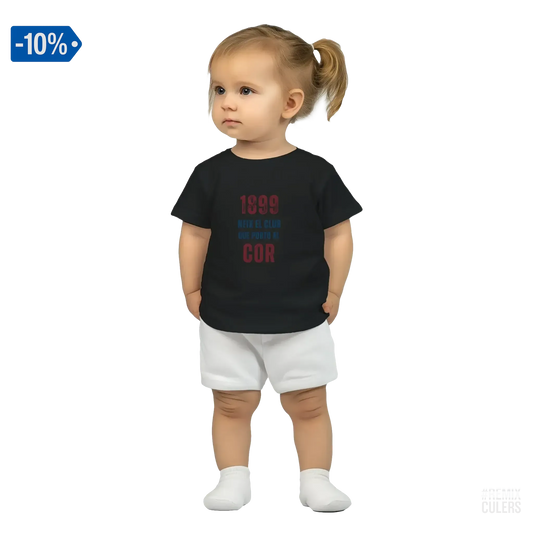 Camiseta bebé - 1899 Negro – Print Material 1899 neix el club que porto al cor merch FCB Barça culers blaugrana història fundació orgull identitat futbol | remixculers