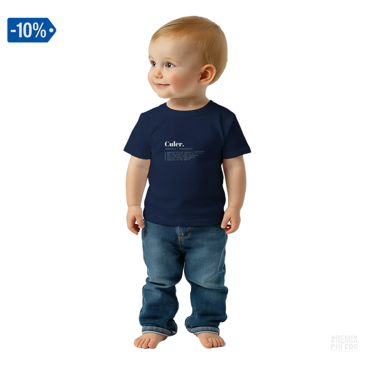 Camiseta bebé - DICCIONARIO "CULER" Azul marino – Print Material Diccionari Culer merch FCB Barça culers blaugrana frases cultura futbol | remixculers