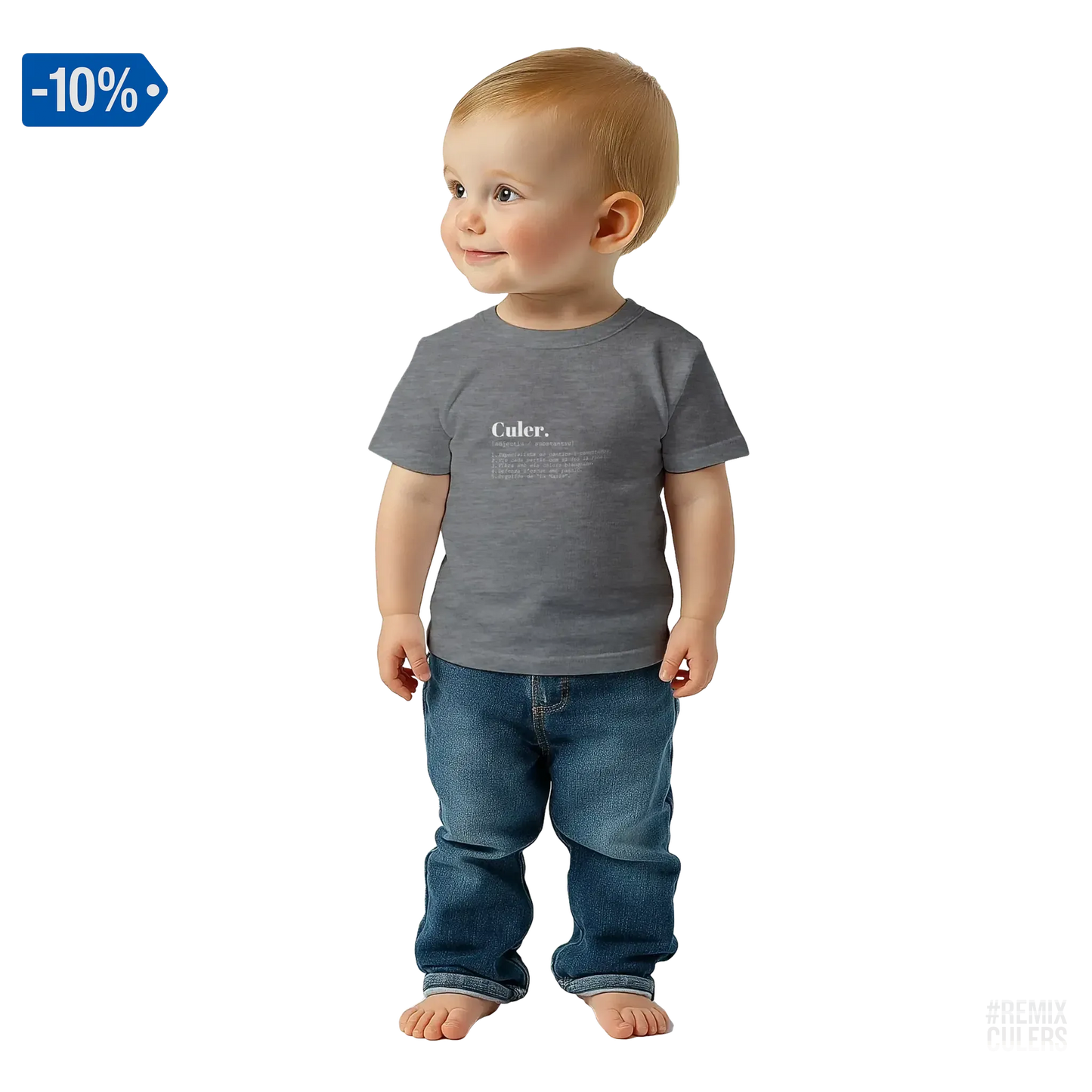 Camiseta bebé - DICCIONARIO "CULER" Gris – Print Material Diccionari Culer merch FCB Barça culers blaugrana frases cultura futbol | remixculers