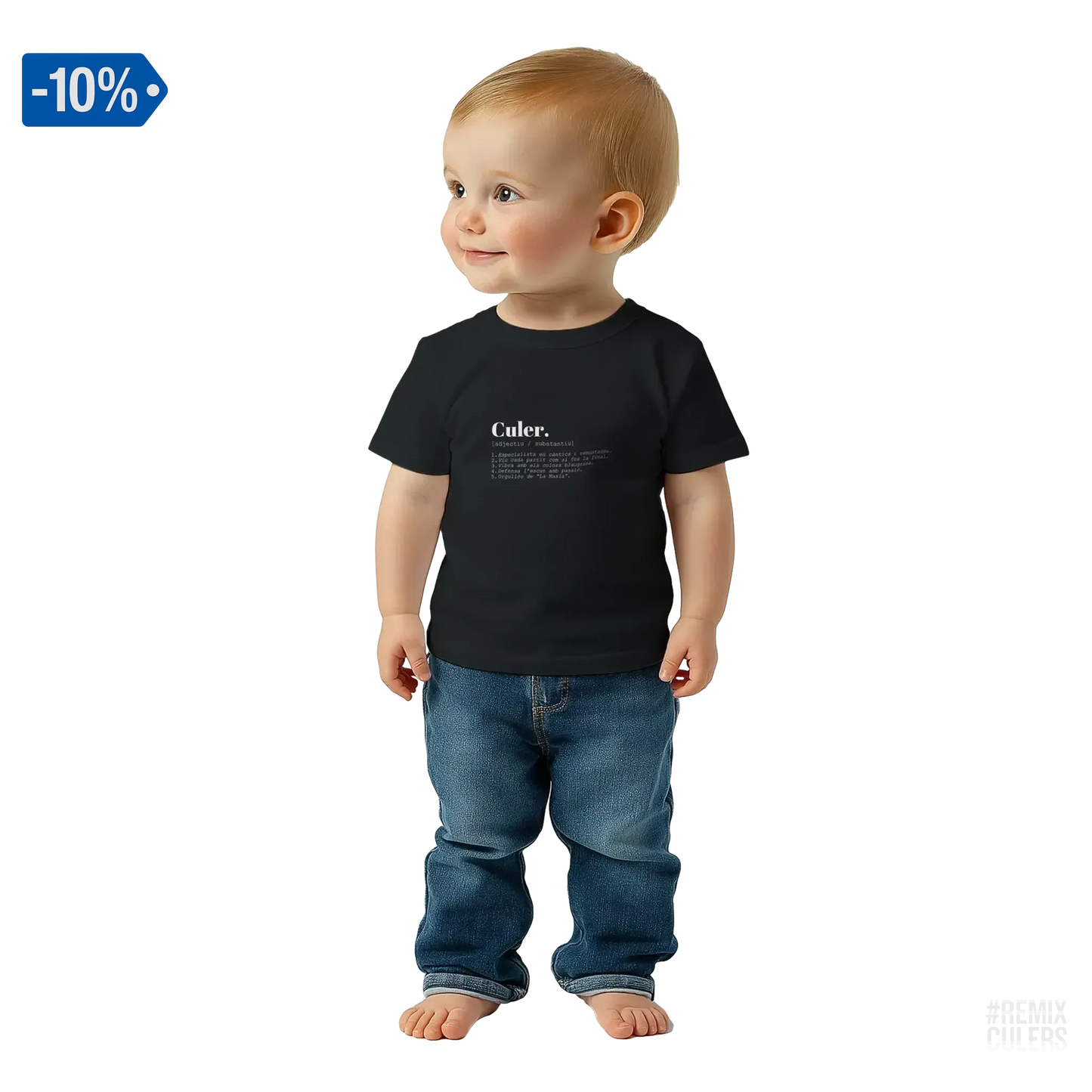 Camiseta bebé - DICCIONARIO "CULER" Negro – Print Material Diccionari Culer merch FCB Barça culers blaugrana frases cultura futbol | remixculers