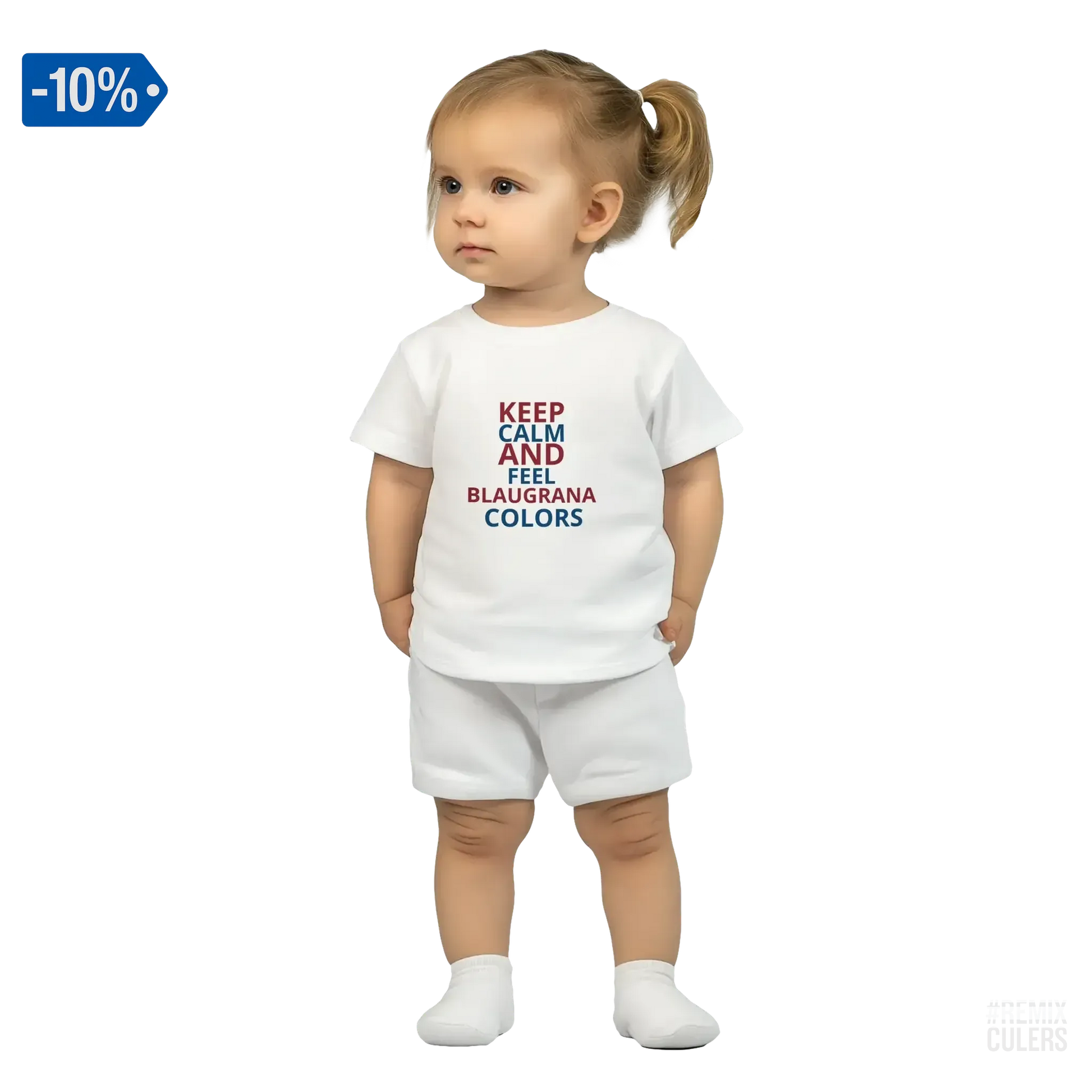 Camiseta bebé - KEEP CALM Blanco – Print Material Keep Calm merch FCB Barça culers blaugrana football fan pride passion | remixculers