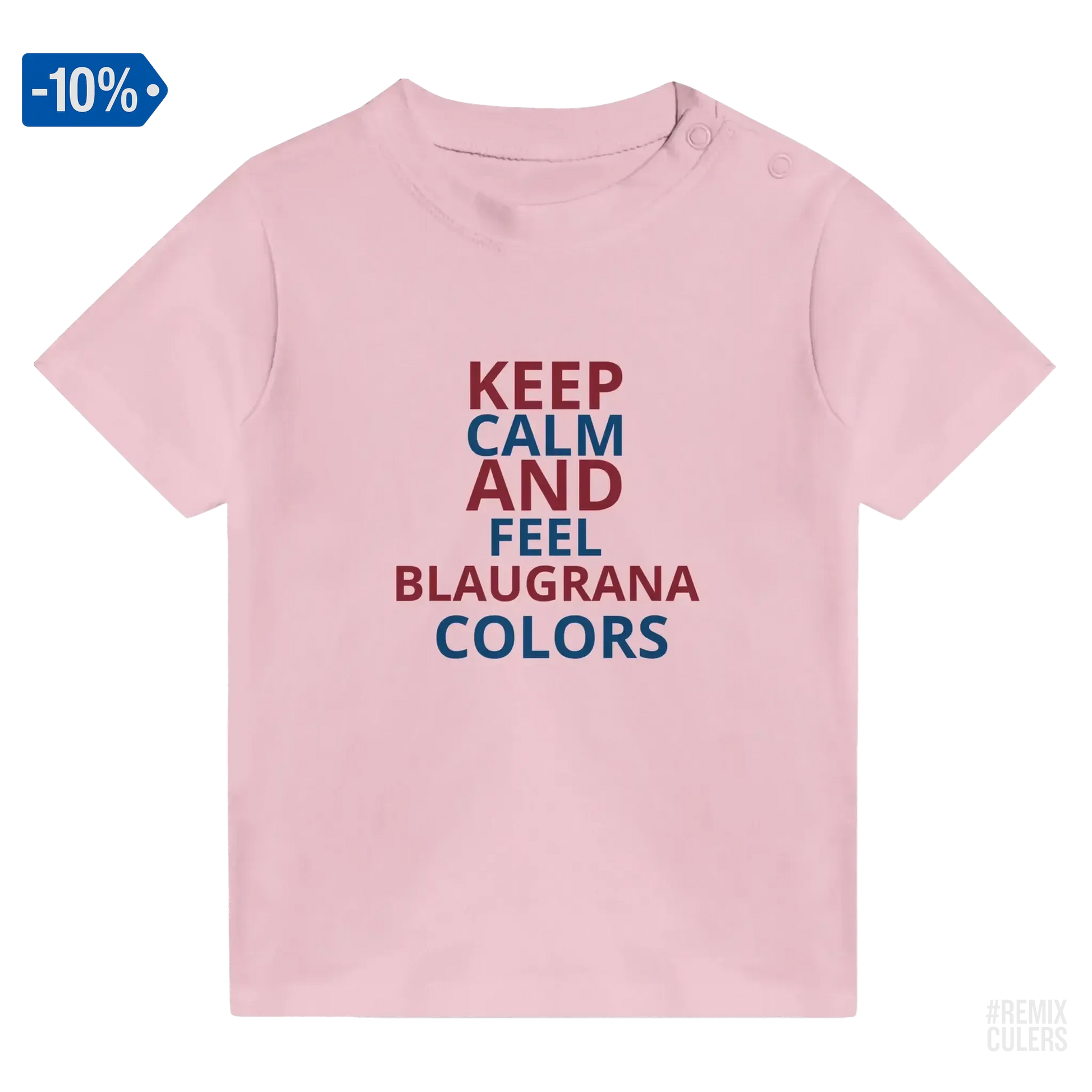 Camiseta bebé - KEEP CALM Blanco – Print Material Keep Calm merch FCB Barça culers blaugrana football fan pride passion | remixculers