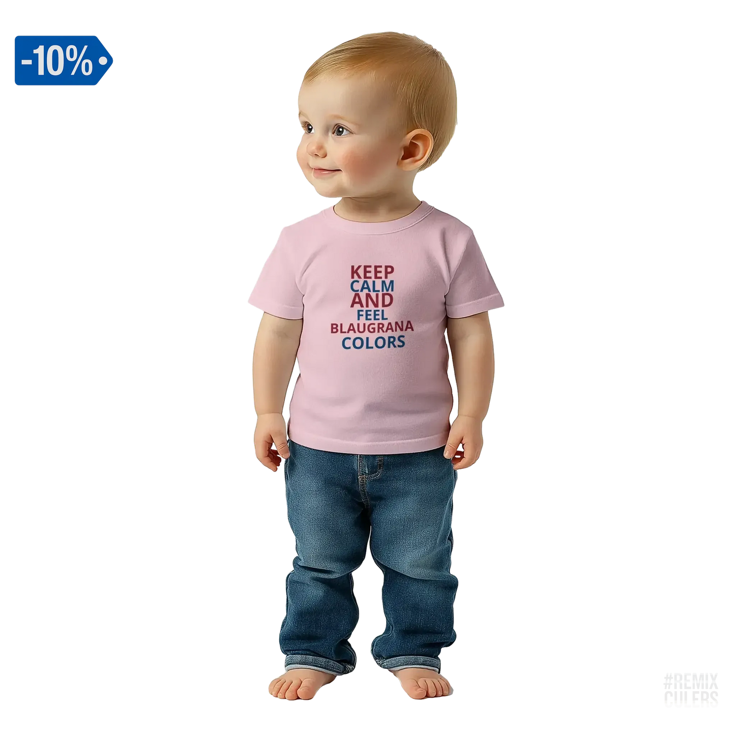 Camiseta bebé - KEEP CALM Blanco – Print Material Keep Calm merch FCB Barça culers blaugrana football fan pride passion | remixculers