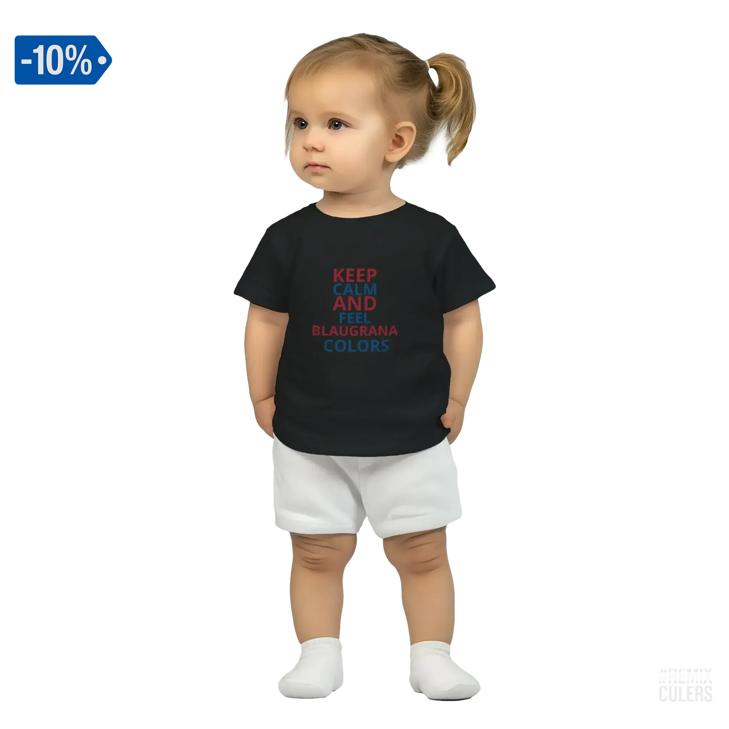 Camiseta bebé - KEEP CALM Negro – Print Material Keep Calm merch FCB Barça culers blaugrana football fan pride passion | remixculers