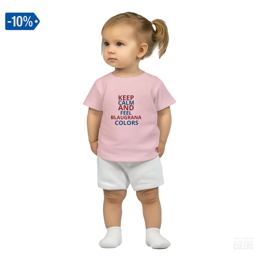 Camiseta bebé - KEEP CALM Rosa – Print Material Keep Calm merch FCB Barça culers blaugrana football fan pride passion | remixculers