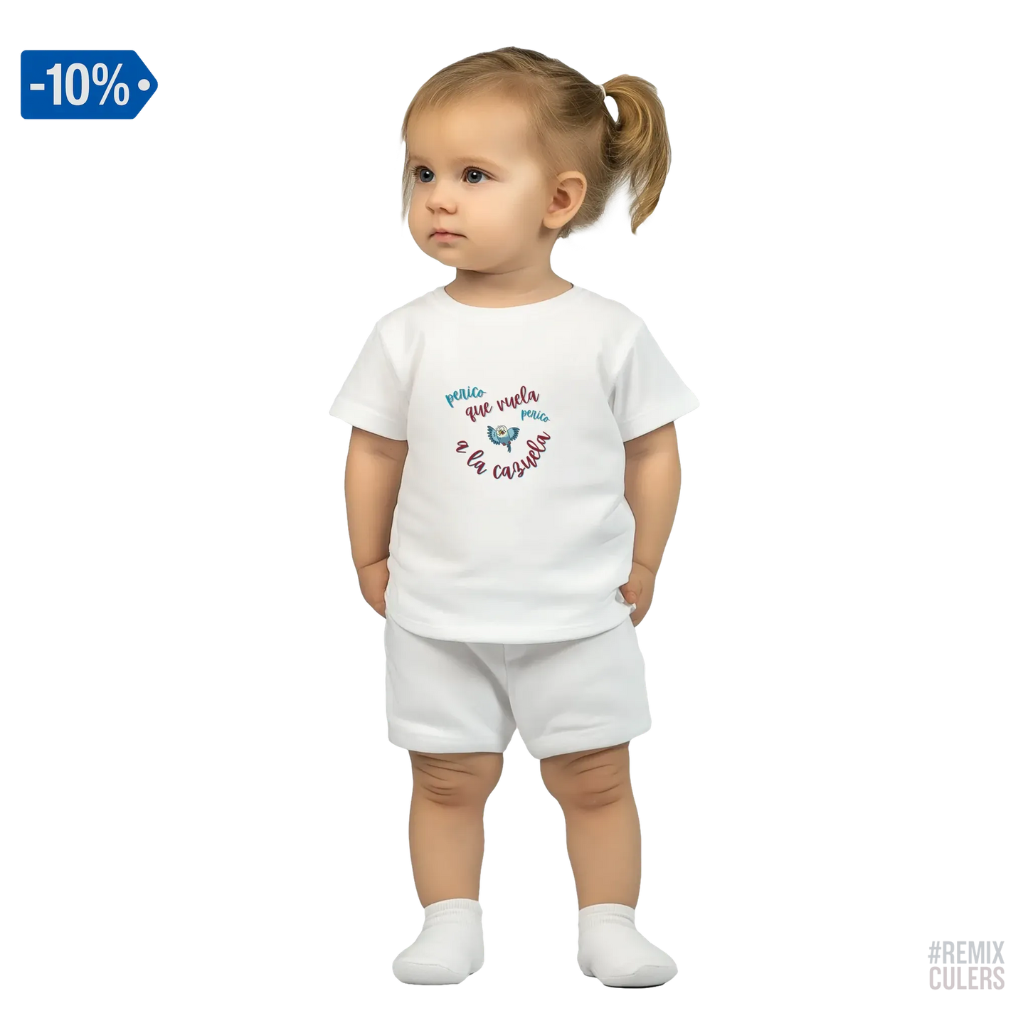 Camiseta bebé - PERICO QUE... Blanco – Print Material merch FCB Barça culer culers blaugrana español perico rival futbol | remixculers