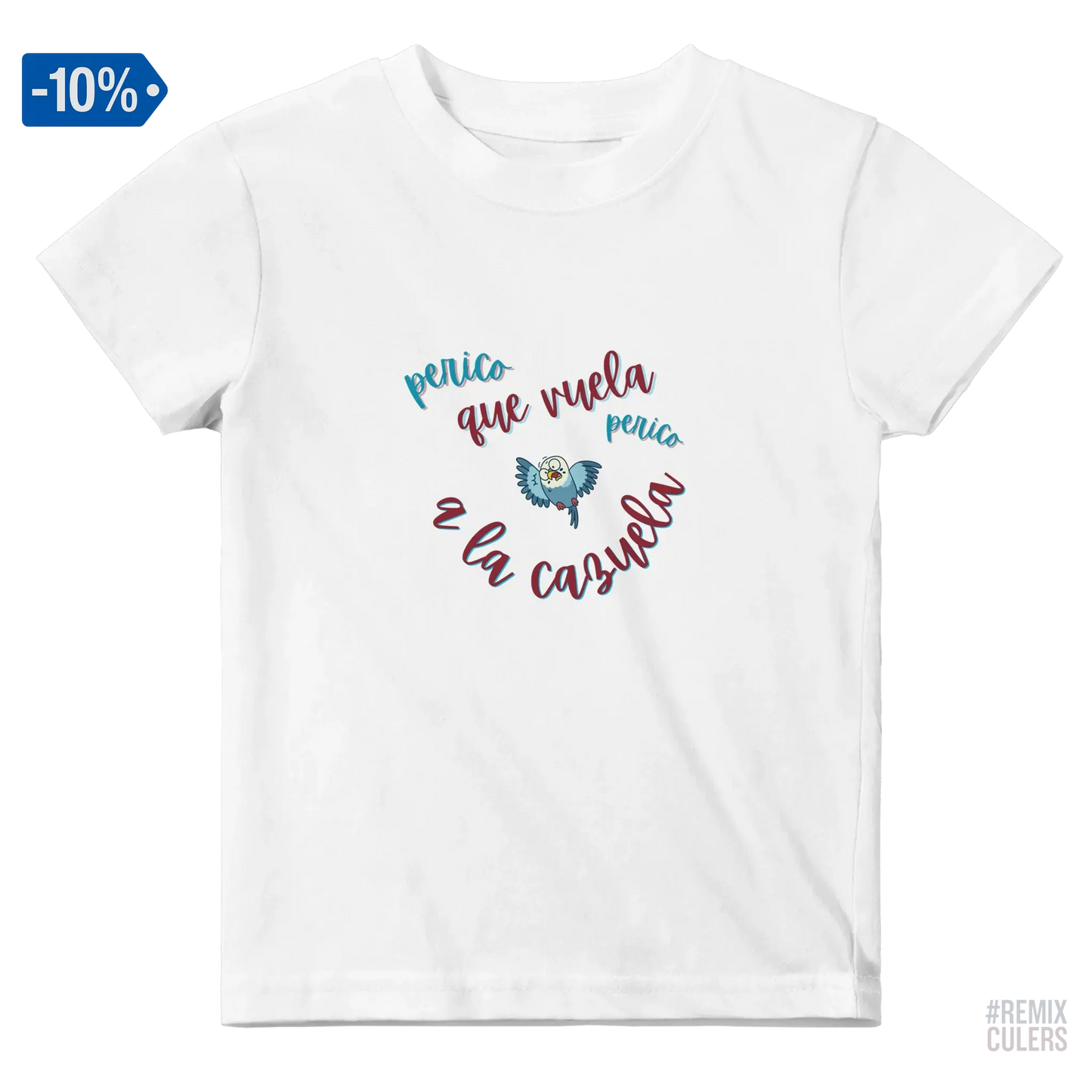 Camiseta bebé - PERICO QUE... Blanco – Print Material merch FCB Barça culer culers blaugrana español perico rival futbol | remixculers