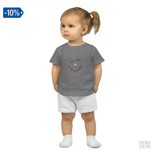 Camiseta bebé - PERICO QUE... Gris – Print Material merch FCB Barça culer culers blaugrana español perico rival futbol | remixculers