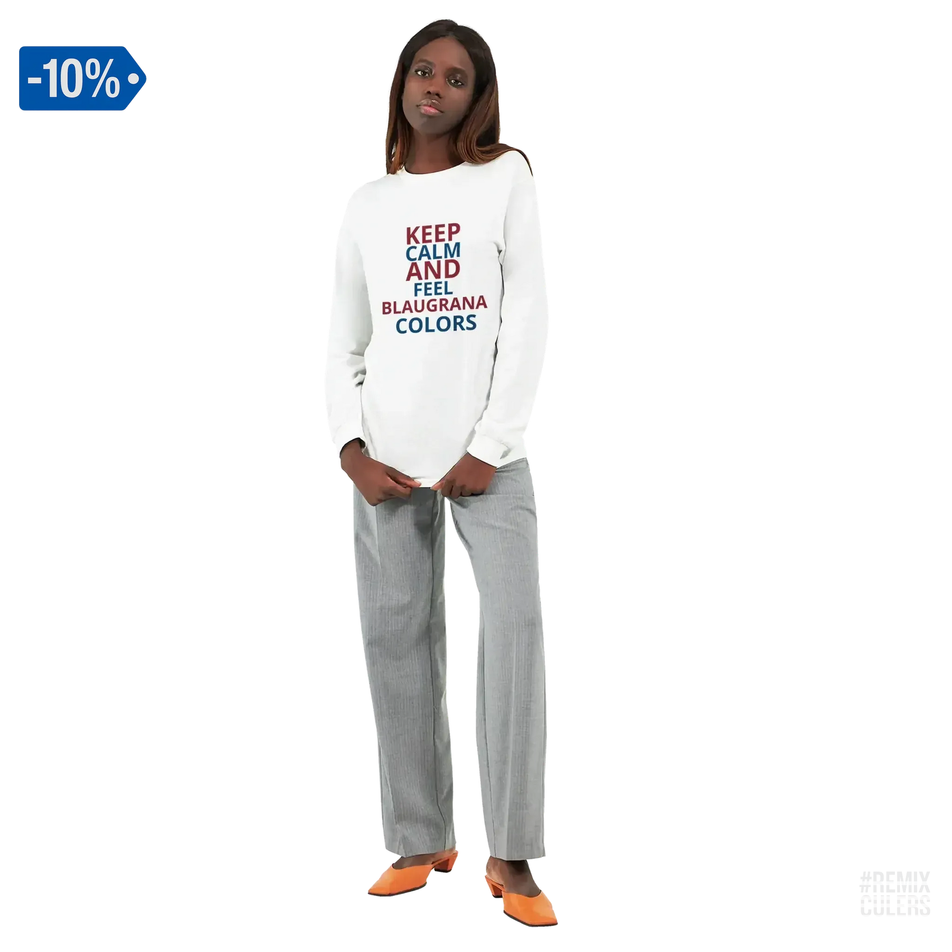Camiseta de manga larga unisex - KEEP CALM Blanco – Print Material Keep Calm merch FCB Barça culers blaugrana football fan pride passion | remixculers