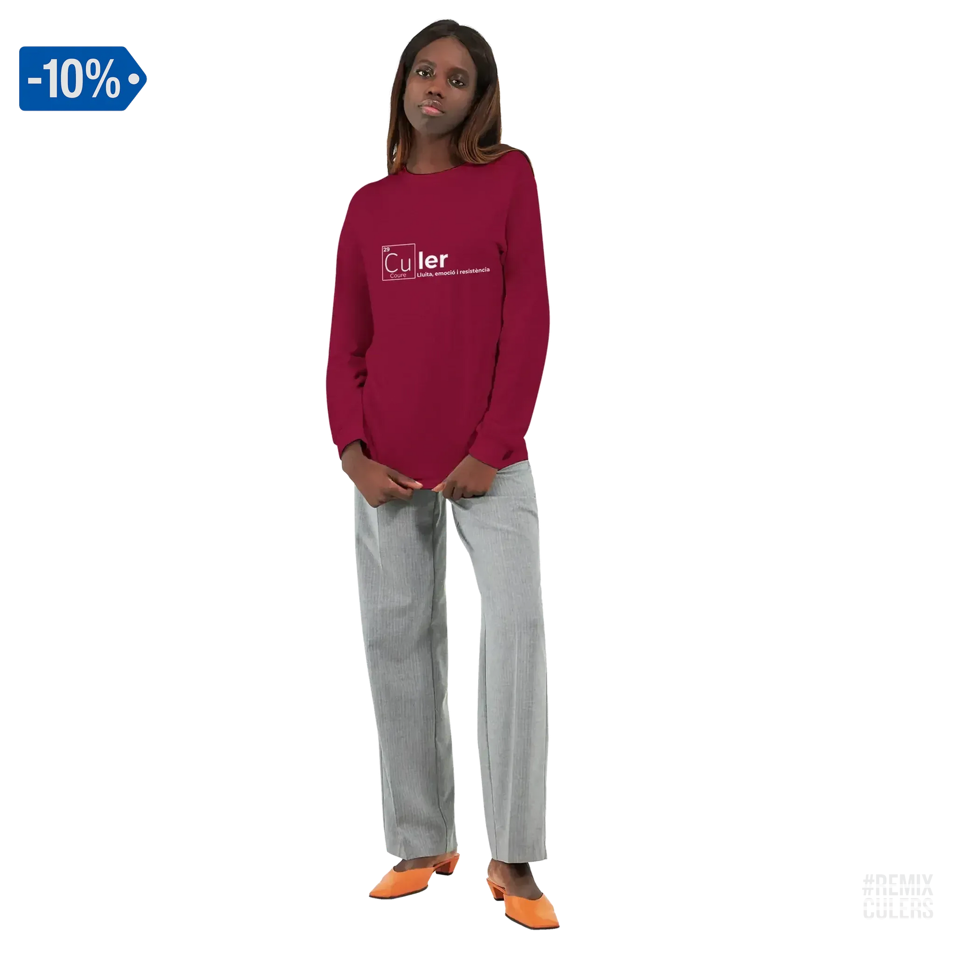 Camiseta de manga larga unisex - QUÍMICA CULER Rosa claro – Print Material Científicament Culer merch FCB Barça culers blaugrana ciència i futbol passió | remixculers