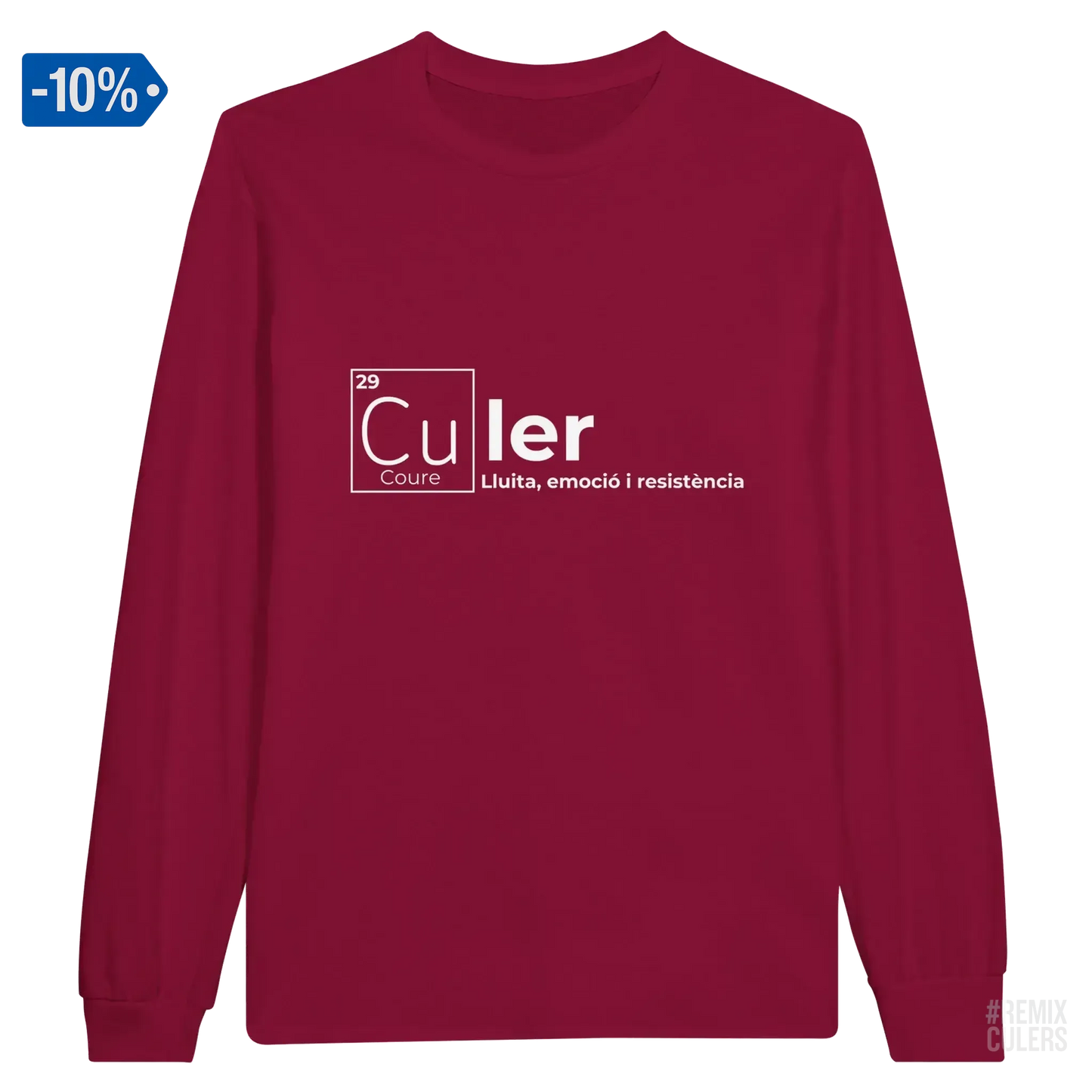 Camiseta de manga larga unisex - QUÍMICA CULER Rosa claro – Print Material Científicament Culer merch FCB Barça culers blaugrana ciència i futbol passió | remixculers
