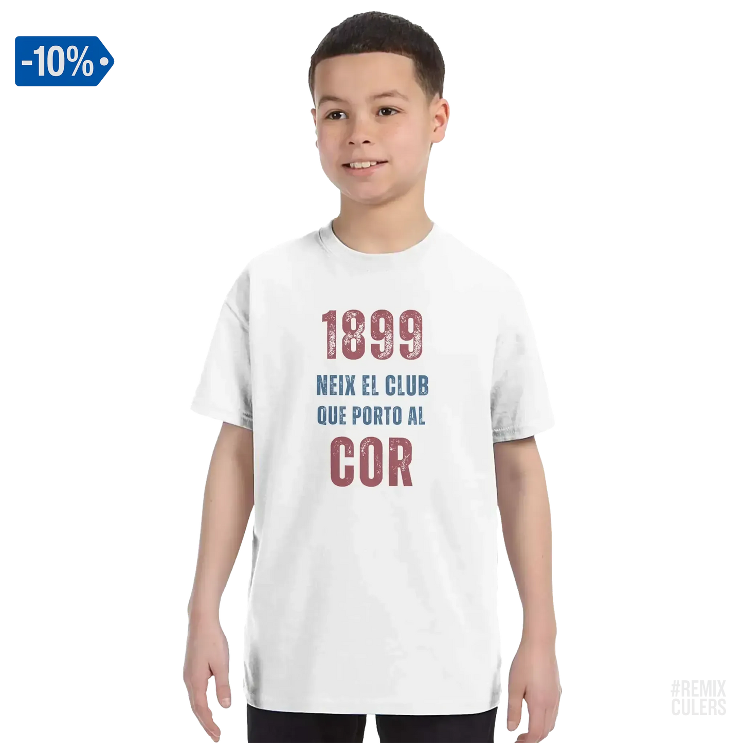 Camiseta infantil - 1899 Blanco – Print Material 1899 neix el club que porto al cor merch FCB Barça culers blaugrana història fundació orgull identitat futbol | remixculers