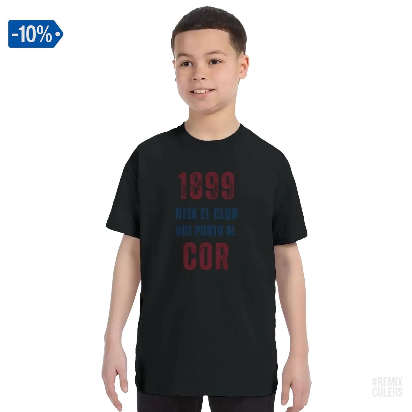 Camiseta infantil - 1899 Negro – Print Material 1899 neix el club que porto al cor merch FCB Barça culers blaugrana història fundació orgull identitat futbol | remixculers