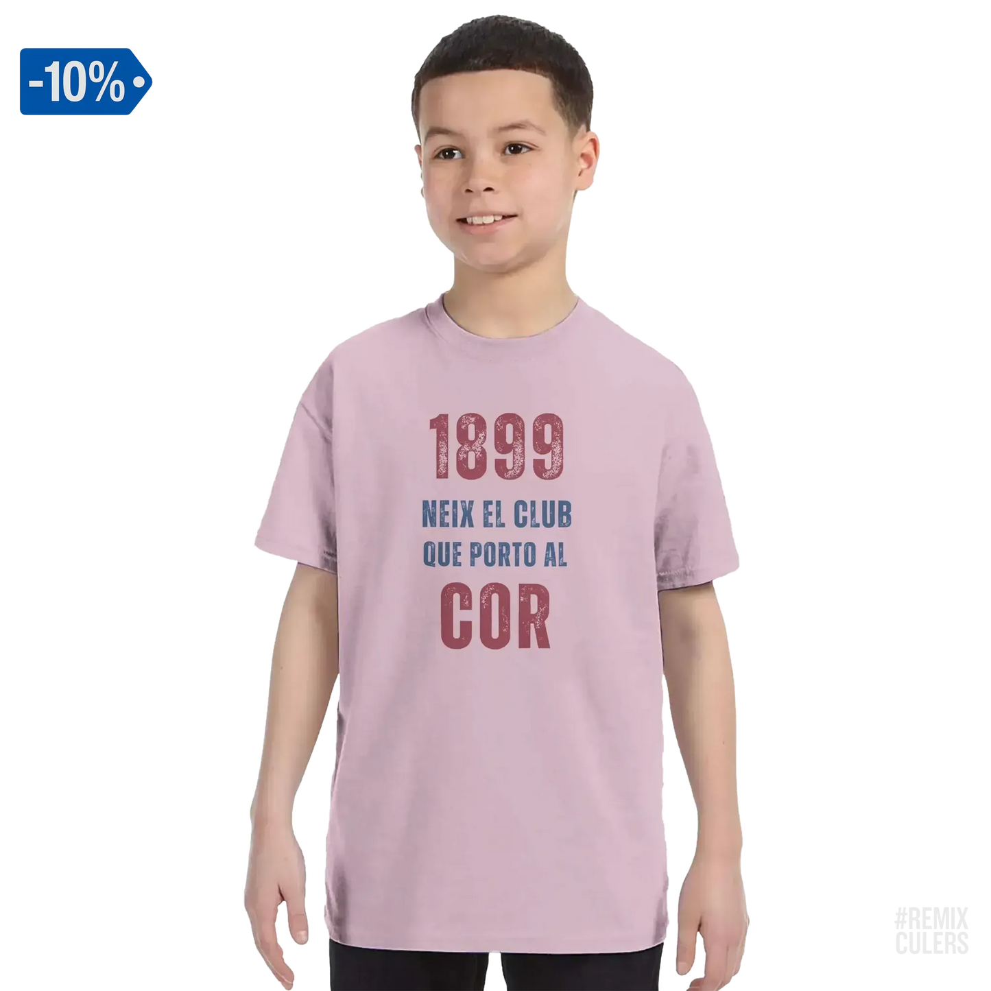 Camiseta infantil - 1899 Rosa claro – Print Material 1899 neix el club que porto al cor merch FCB Barça culers blaugrana història fundació orgull identitat futbol | remixculers